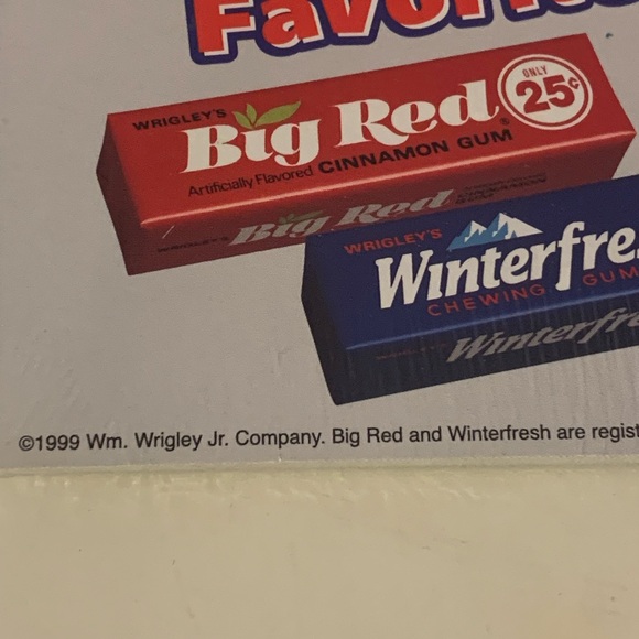 VTG 1999 Wrigley's Chewing GumShelf Advertising Pack of 25 Big Red Winterfresh - Picture 3 of 3